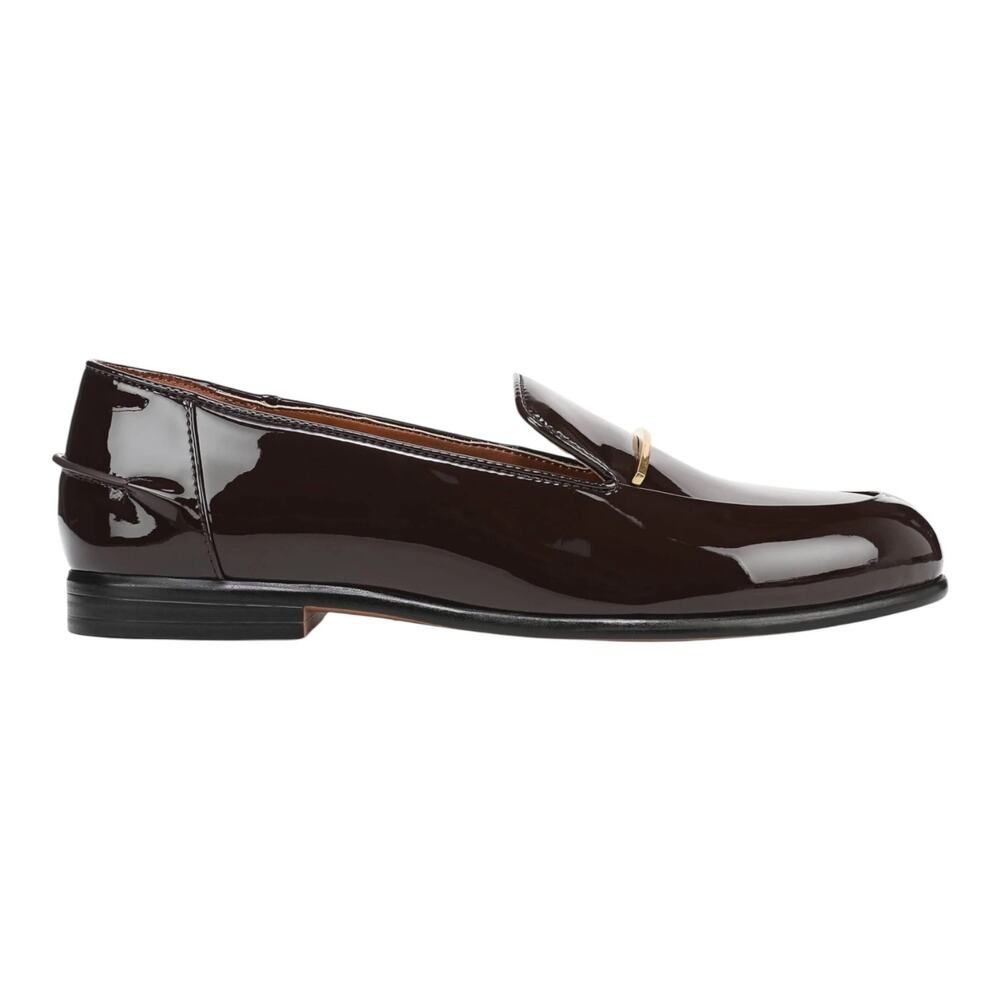 Franco Sarto Women's Mirabelle Leather Flat Loafers Brown Patent Size 9 1/2 - Picture 2 of 5